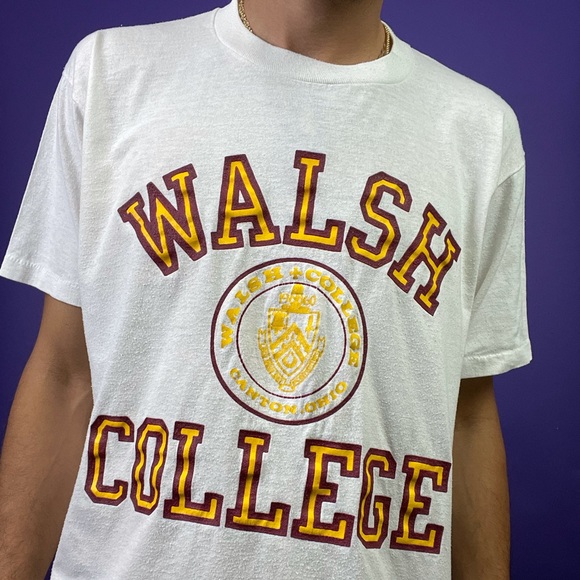 Vintage Shirts Vintage Walsh College Graphic Image Tshirt Poshmark